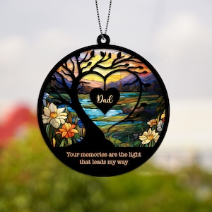 Loss Of Family Personalized Suncatcher, Sympathy Gift, Remembrance Gifts, Bereavement, Loss, Father Memorial, Loss Of Dad, Father in Heaven