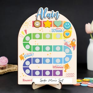 Beloningstabel, beloningspot met tokens, cadeau leraar klas, karweitje voor kind, zindelijkheidstraining, gedragsschema, peuterroutine, koelkastmagneet