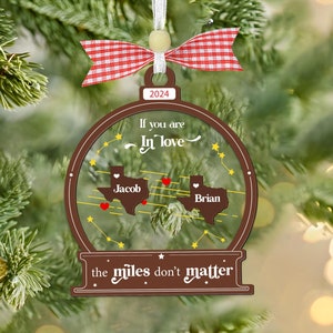 Décoration d'amitié interurbaine, Cadeau de Noël en famille, Quand vous êtes un ami, les kilomètres n'ont pas d'importance, Ornement de lieu de résidence, Cadeau de déménagement