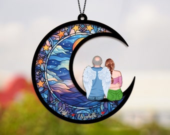 Father and Daughter Suncatcher Family Suncatcher, Loss Of Dad Sympathy Gift, Memorial Father Day Gift, Gift For Dad Mom, Memorial Suncatcher
