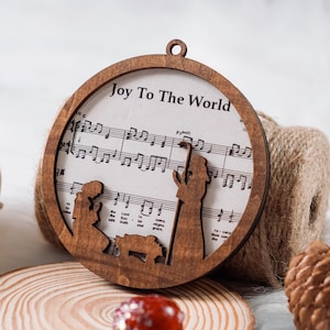 Pieces Nativity Christmas Ornament 2024, Music Sheet Nativity Ornament, Religious Ornament, Meaningful Christmas Christian Gift