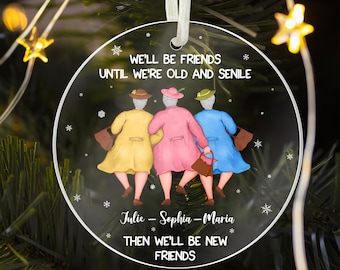 Gepersonaliseerde beste vriend ornament, beste vriend kerstcadeau, vriendschap kerstornament, aangepaste beste vriend cadeau, bestie cadeau, BFF cadeau