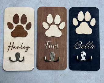 Custom Pet Leash Holder,Pet Gift Pet Name Decor,Pet Leash Hook with Name,Mudroom Hook,Dog Hanging Sign,Dog Butt Leash Holder,Pet Lover