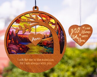 Memorial Suncatcer Mom, Loss Of Family Gift, Suncatcher Sympathy Gift, Memorial Ornament, Father Memorial Gift, Loss Of Dad Father in Heaven