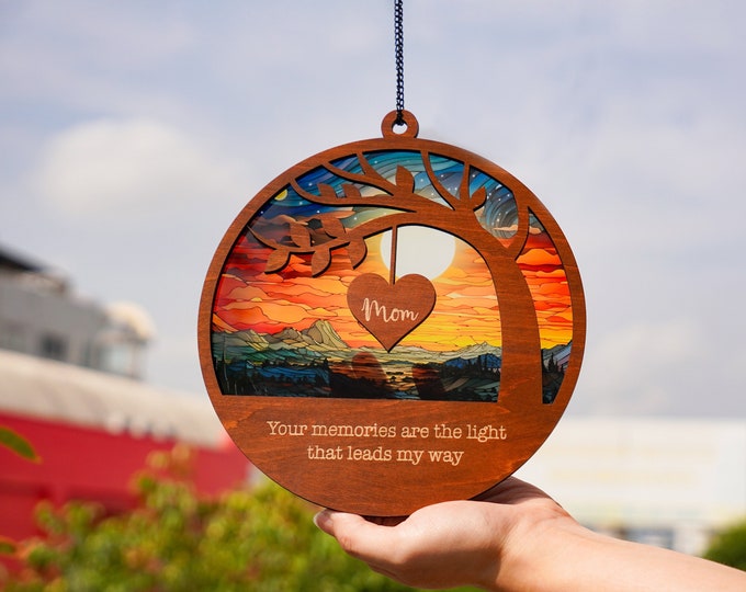 Memorial Suncatcher, Sympathy Gift, Loss Of Dad, Sympathy Gift, Memorial Suncatcher, Father in Heaven, Memorial Gift Personalized