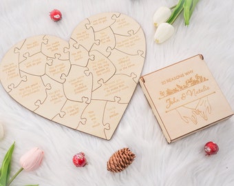 Redenen waarom ik van je hou, gepersonaliseerd cadeau voor haar, cadeau voor vriendin, verjaardagscadeau voor vrouwen, jubileumcadeau voor haar, redenen houten puzzel