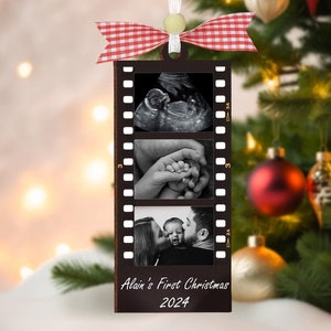 Custom Photo Strip Ornament, Photo Ornament, Baby First Christmas Ornament, Photo Strip Ornament,Personalized Photo Strip Christmas Ornament