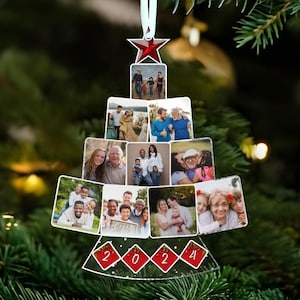 Custom Family Photo Ornament, Acrylic Portrait Picture Xmas Ornament, Family Keepsake, Christmas Tree Hanging Decor, Xmas Gift For Mom