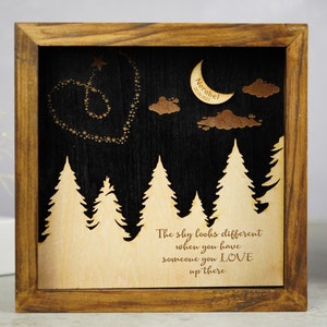 Memorial Frame, The Sky Looks Different When You Have Someone You Love Up There, Remembrance Gift Sympathy Gift Memorial Sign, Loss Of Dad