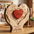 Personalized Mothers Day Wooden Puzzle, You Are The Piece That Holds Us Together Sign, Custom Gift For Mom From Kid, Printed Family Puzzle product logo