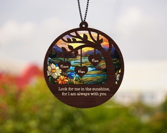 Family Sympathy Suncatcher Gift, Memorial Ornament, Loss Of Family, Memorial Suncatcher, Father in Heaven, Remembrance Day Personalized Gift