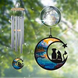 Custom Dog Memorial Wind Chime,Pet Memorial Wind Chime,Pet Loss Sympathy Gift,Pet Listen to the,Dog Cat Memorial Suncatcher,Dog Remembrance