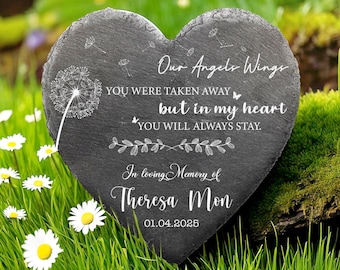 Memorial Garden Stone,May the Winds of Heaven Blow Softly,Sympathy Gift,Slate Grave Marker,Remembrance,Bereavement,Loss of Mom Dad,In Memory