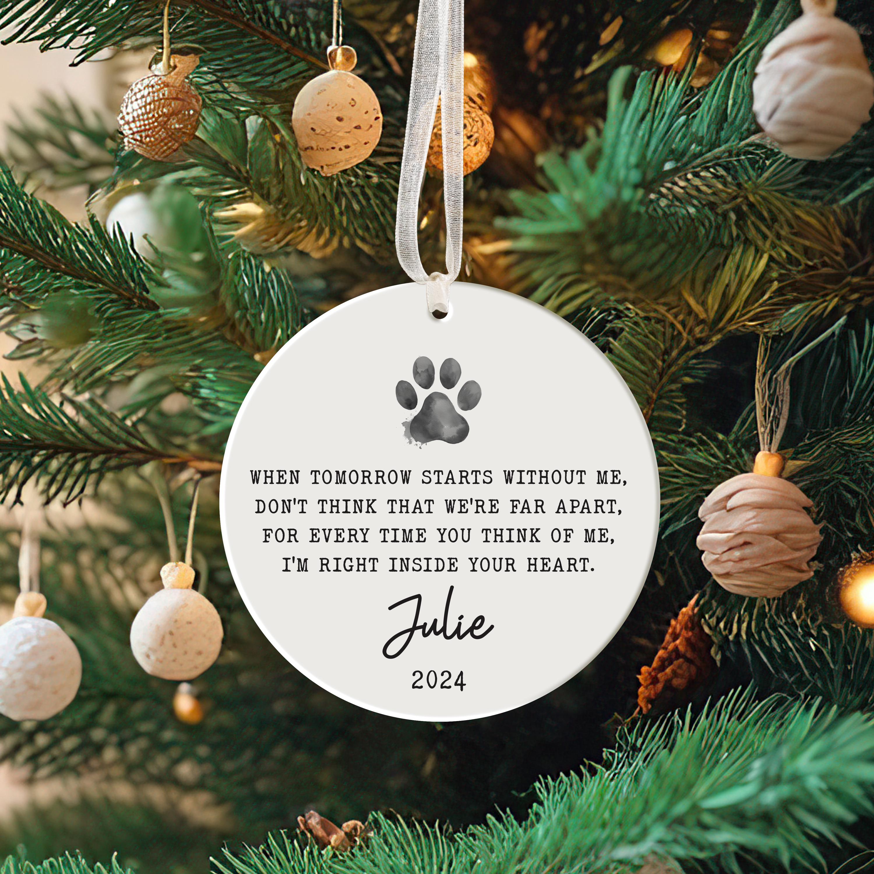 Custom Pet Memorial Photo Ornament,pet Loss Gift,dog Christmas Ornament ...