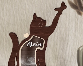 Personalised Cat Hair Keepsake Memorial Box, Cat Memorial Gift, Wooden Pet Fur Keepsake, Pet Loss Gift, Dog Cat Hair Memorial