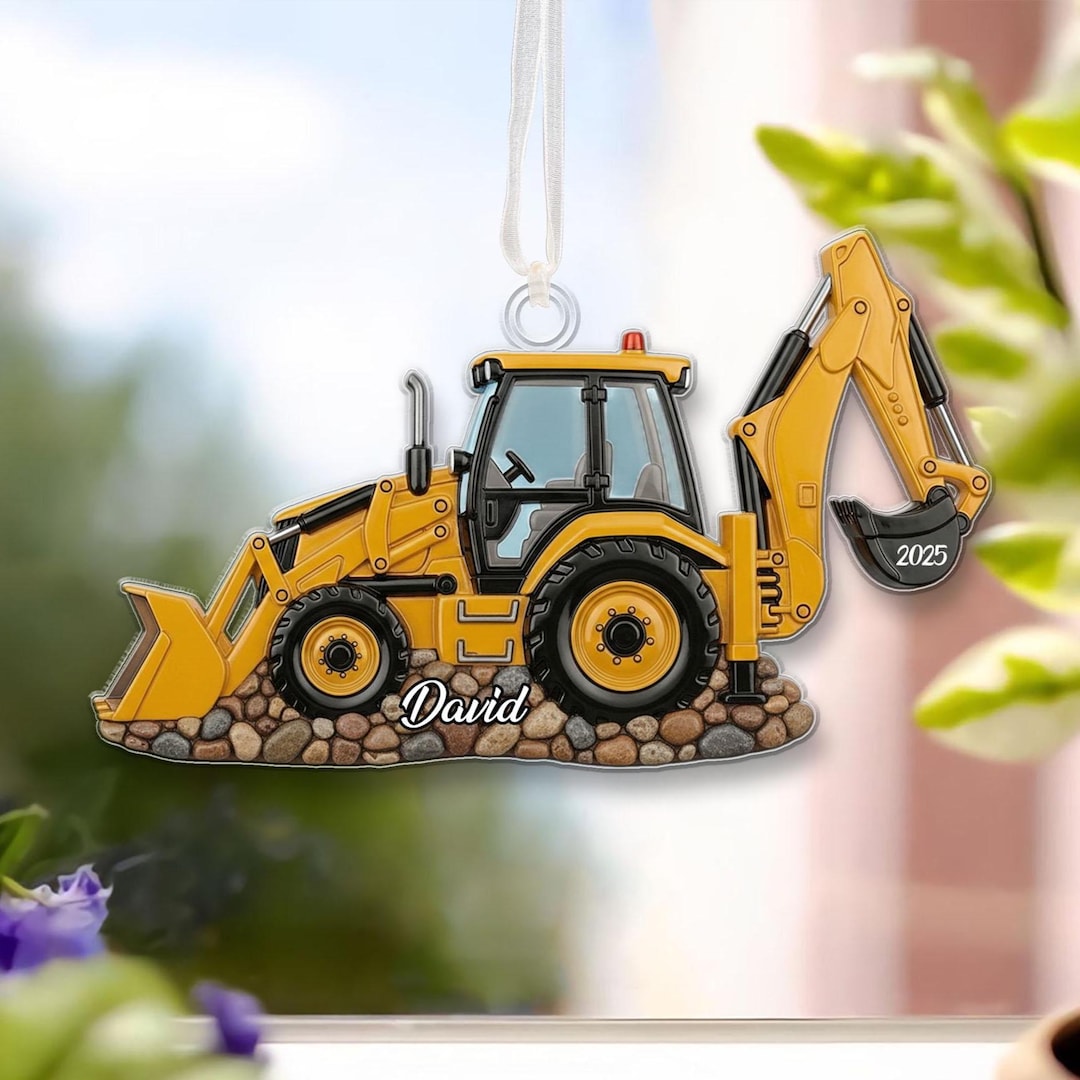 Personalized Excavator Christmas Ornaments,construction Worker Ornament ...