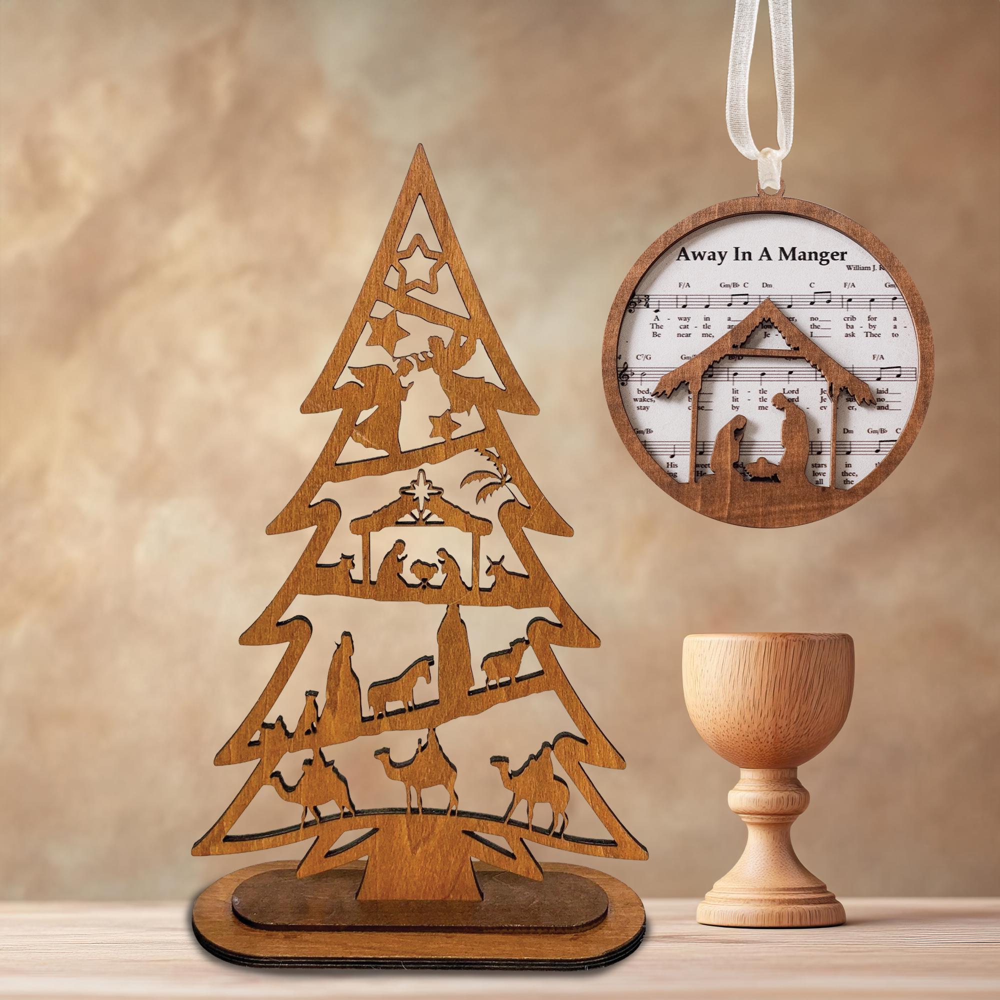 Nativity Tree With Stand,nativity Scene,meaningful Christian Gift ...