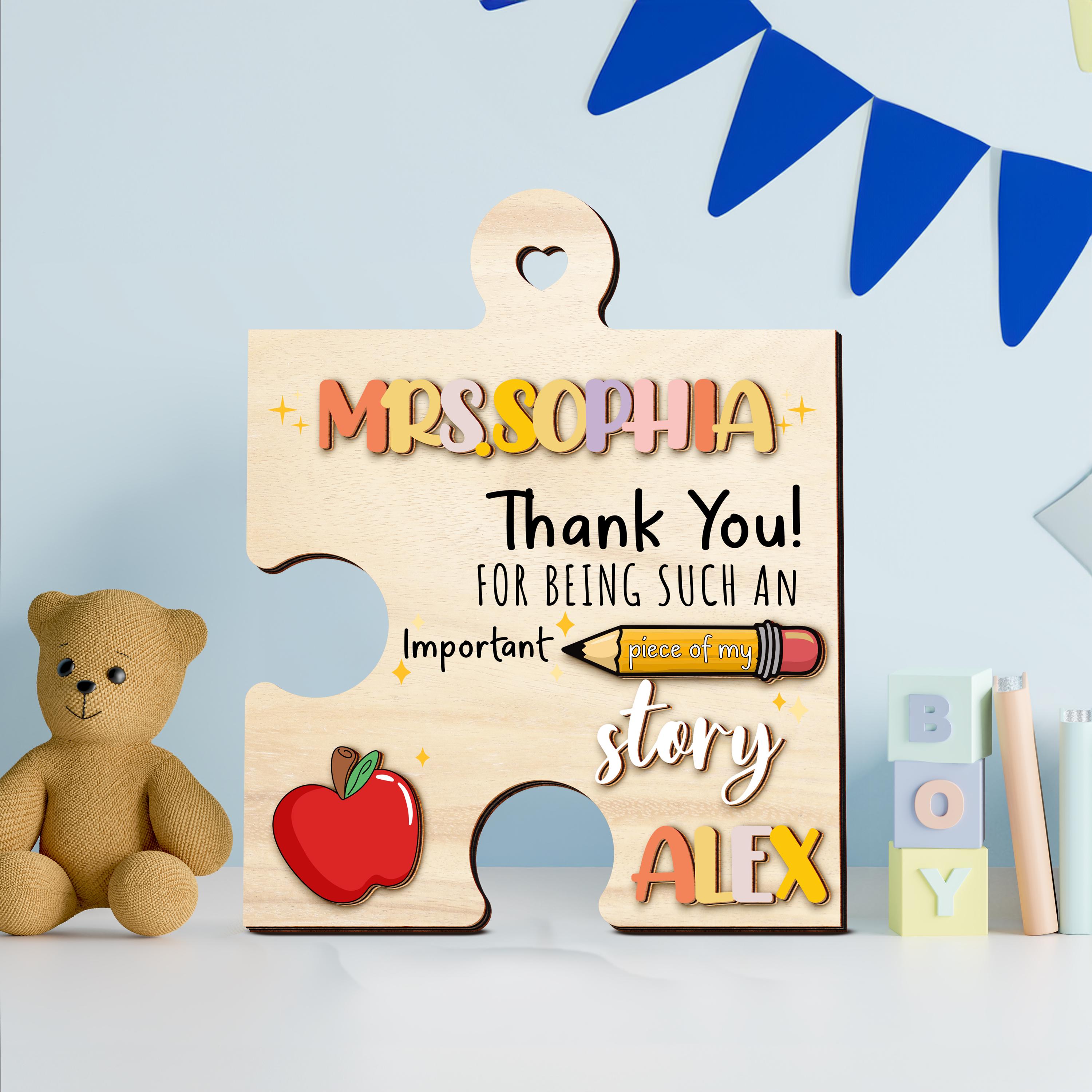 Personalized Thank You Teacher Puzzle Sign,thank You Gift, Teacher ...