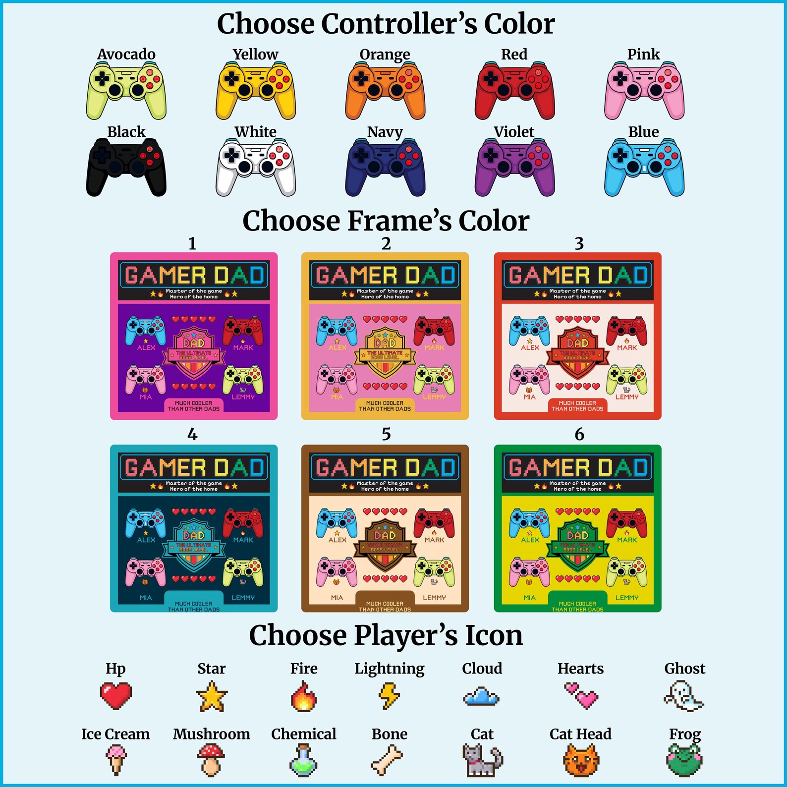 Gamer Signs Frame Personalized Gamer Dad Frame Sign, Custom Video Game Dad Gift, Gaming ...