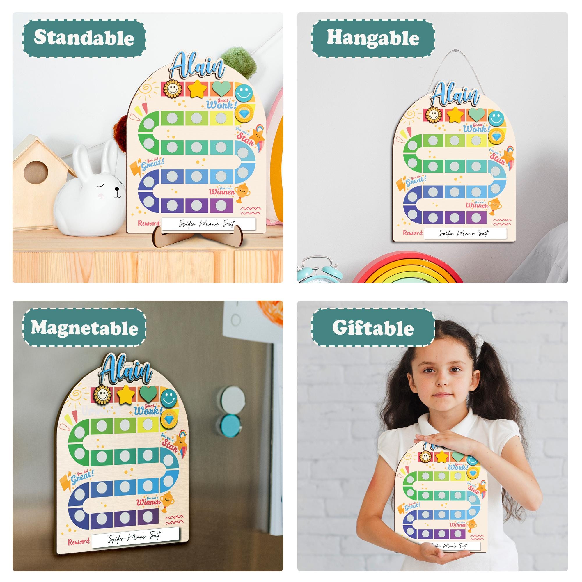 Magnetische Belohnungstafel Für Kinder – „I Can Do It“ Bleistift-Design, 28x12 Cm, 3 Sets + 20 Sterne – Für Verhalten, Ziele & Motivation In Schule & Zuhause