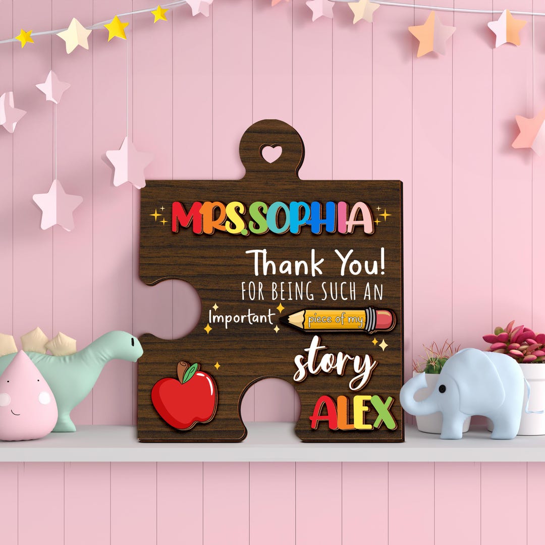 Personalized Thank You Teacher Puzzle Sign,thank You Gift, Teacher ...