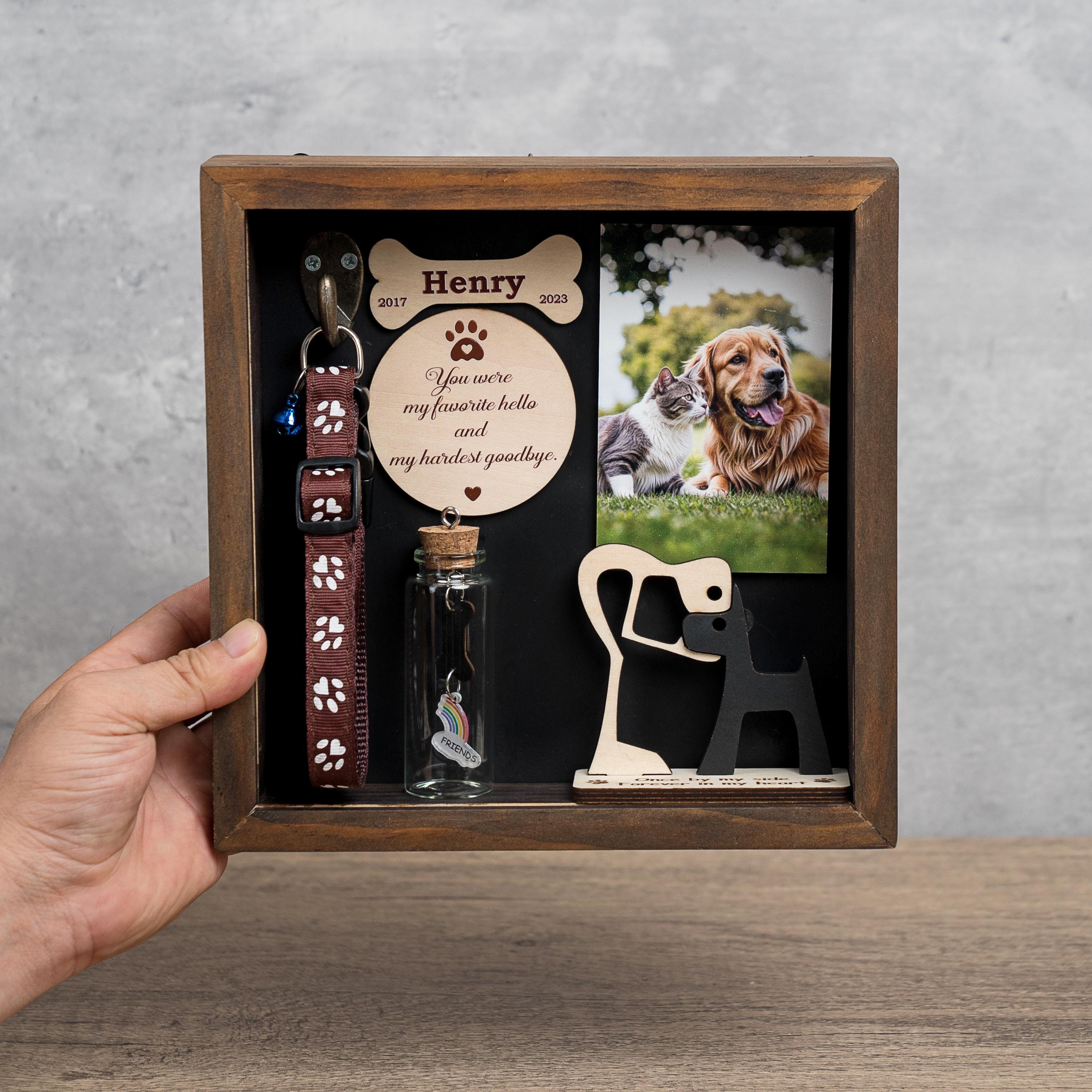 Pet Memorial Keepsake Shadow Box You Were My Favorite Hello and