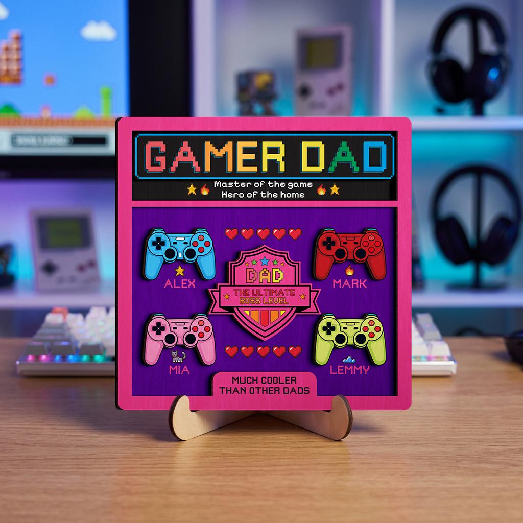 Gamer Signs Frame Personalized Gamer Dad Frame Sign, Custom Video Game Dad Gift, Gaming ...