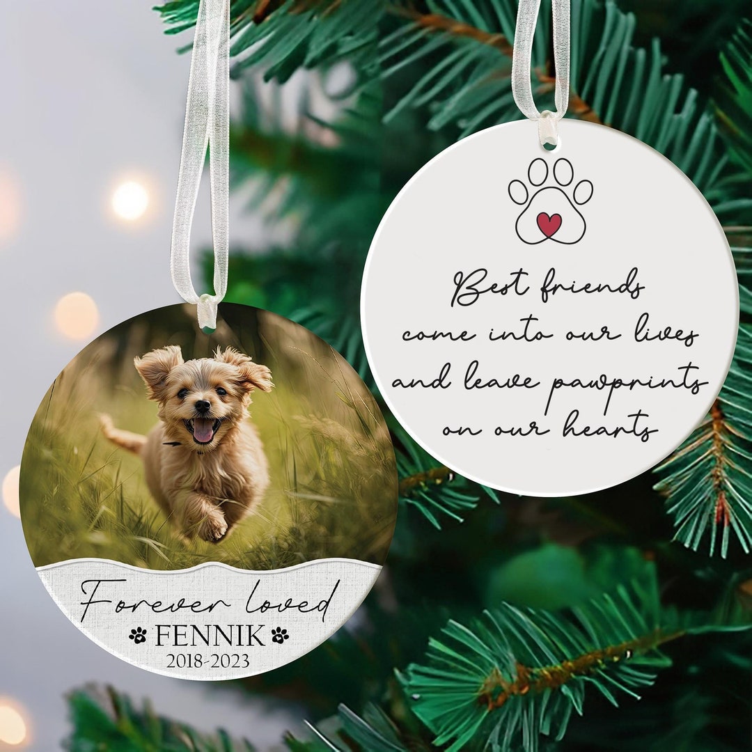 Ceramic Dog Memorial Ornament, Loss of Dog Christmas Gift Dog Sympathy ...
