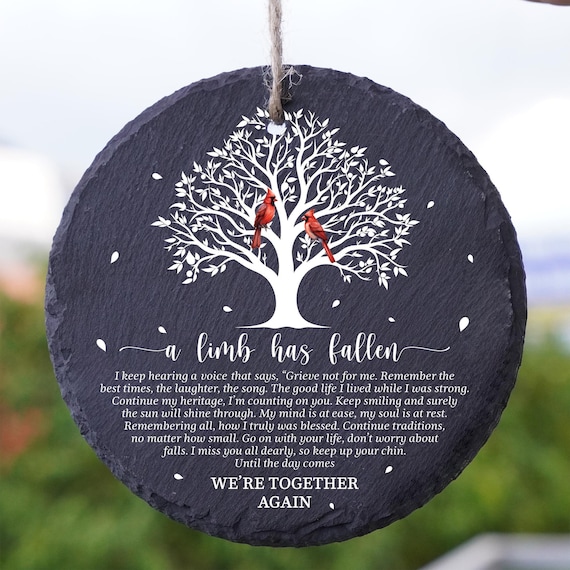 A Limb Has Fallen Memorial Garden Stone, Sympathy Gift, Slate Grave Marker,  Keepsake, Remembrance, Bereavement Gift, Loss of a Loved One - Etsy