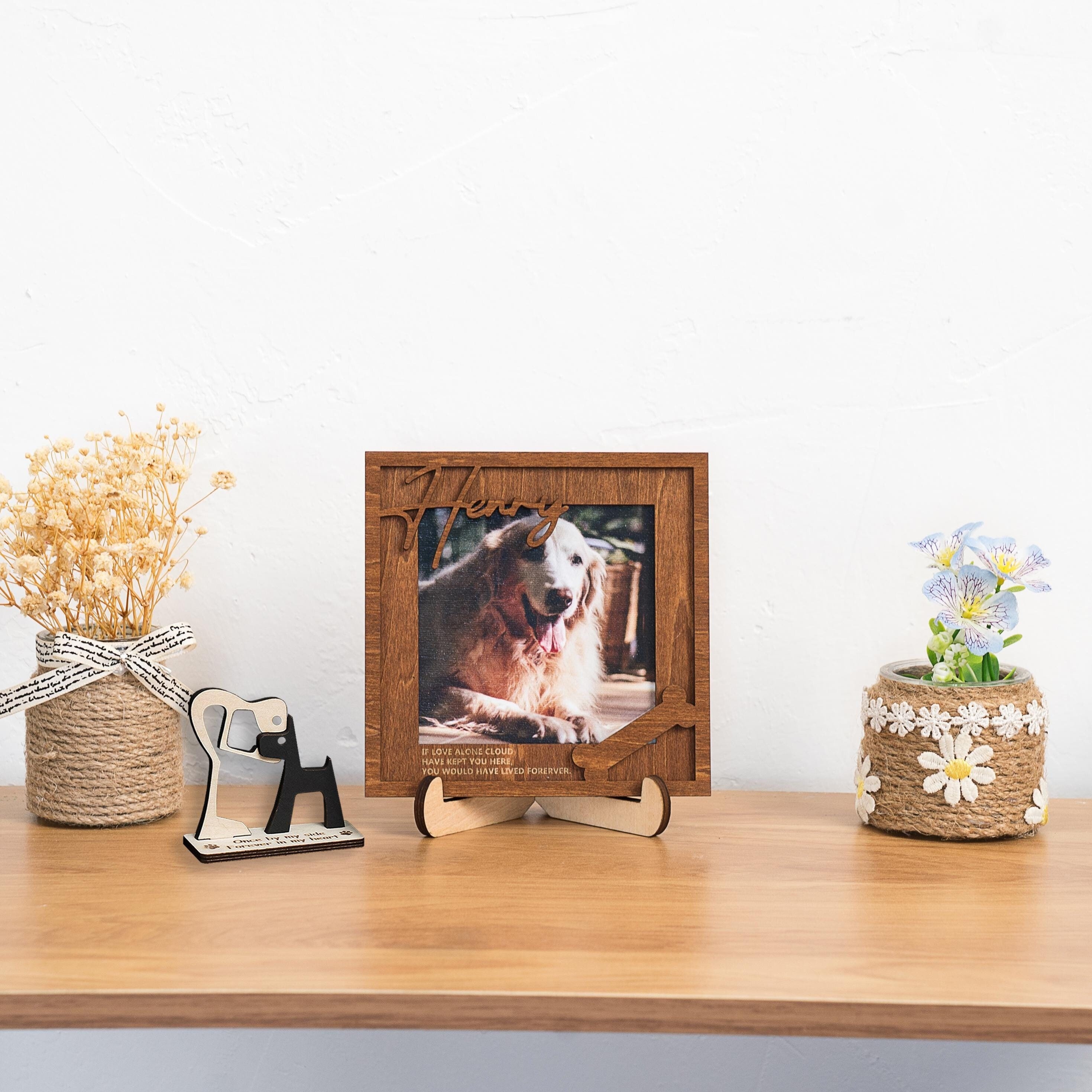 Cornice Decorativa In Legno Con Golden Retriever – Portafoto 10x15 Per Amanti Dei Cani, Regalo Originale - 2