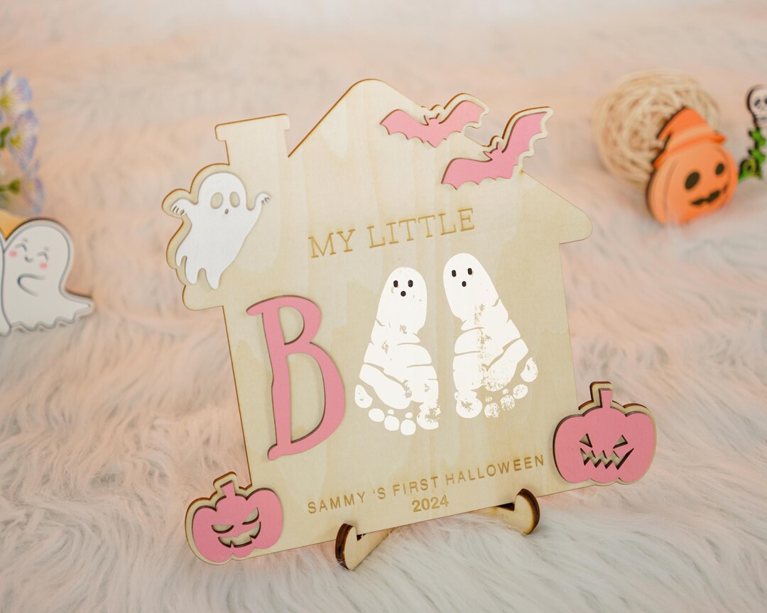thumbnail image 2 of Baby First Halloween Keepsake, DIY Halloween Footprint Art 2 of 11