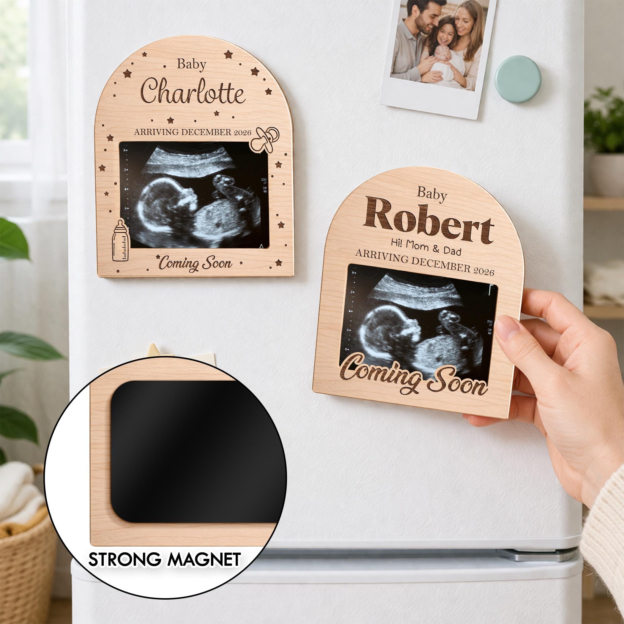 Sonogram Magnets Personalized Ultrasound Picture Frame Magnet, Custom Pregnancy ...