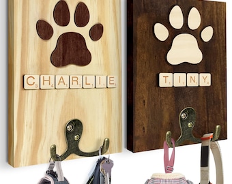 Pet Leash Holder,Wooden Scrabble Letter Tiles,Dog Leash Holder for Wall,Pet Gift,Pet Name Decor,Dog Hanging Sign,Dog Lead Hook,Pet Lover