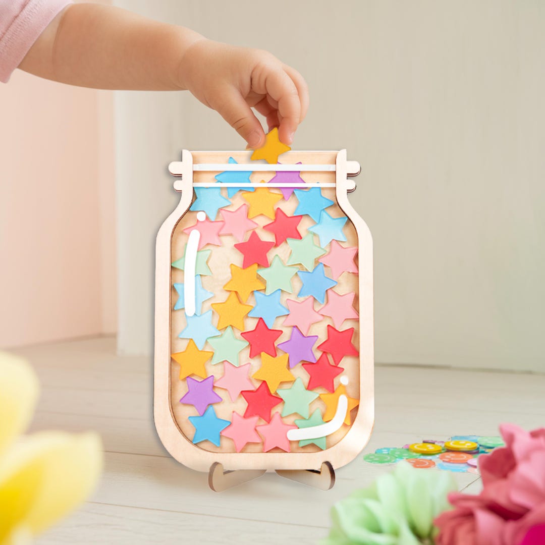 Custom Reward Jar With Stars, Rainbow Classroom Teacher Star Jar ...