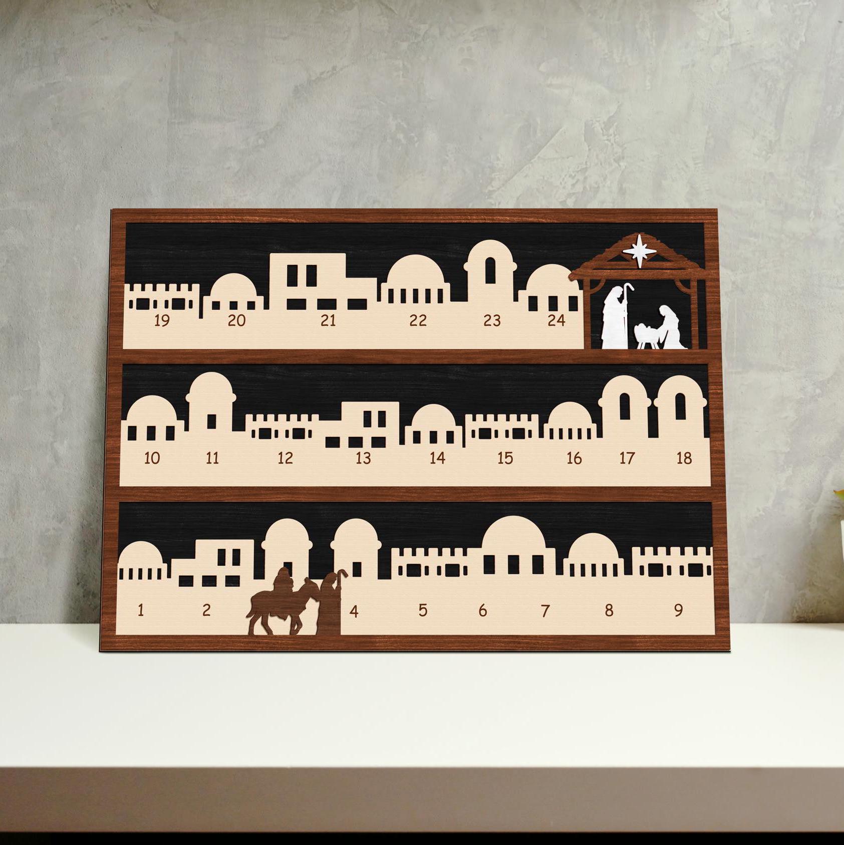 Calendrier De L'Avent De La Nativité De Noël, 24 Pièces, Ensemble