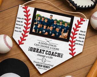 4x6 Picture Frame Baseball Theme Hanging Sign A Great Softball Soccer Coach Can Change A Life End Of Season Gift For Coach Father Papa Dad