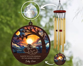 Sympathy Wind Chimes Personalized, Angel Baby Gift, Baby Loss Memorial Keepsake Stillbirth Sympathy Gift Baby Memorial,Angel Baby Suncatcher