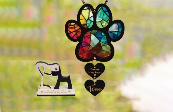 Gedenk-Sonnenfänger & Windspiel Für Verstorbene Haustiere – Inkl. Beileidskarte, Erinnerungsgeschenk-Set