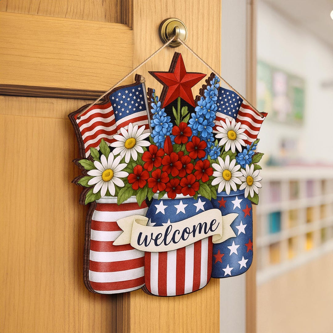 Fourth of July Door Decor, 4th of July Wreath, Patriotic Wreath ...