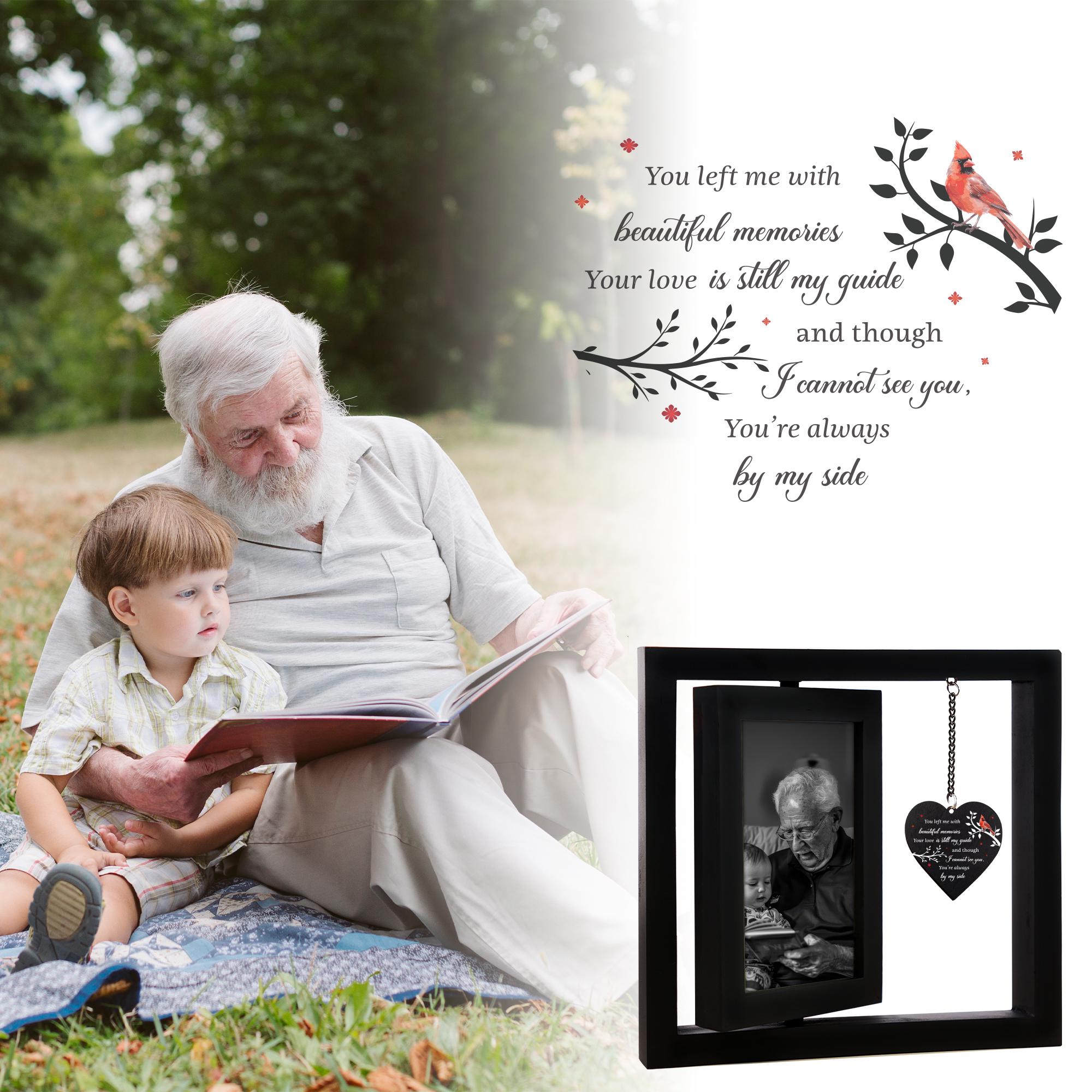 Grandpa Memorial Photo Frame, Rotating Photo Frame, Loss of Grandpa ...