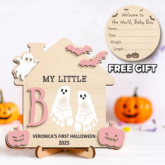 thumbnail image 2 of Baby First Halloween Keepsake, DIY Halloween Footprint Art 2 of 11