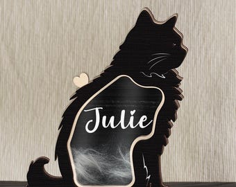 Personalised Black Cat Hair Memorial Box, Wooden Pet Fur Keepsake Pet Loss Gift, Dog Cat Hair Memorial, Cat Keepsake Gift, Dog Memorial Gift