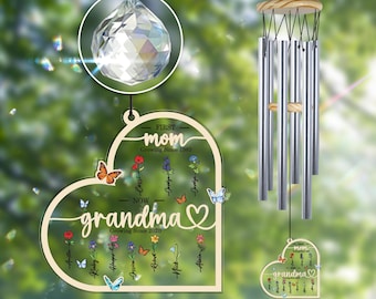 Oma Geschenk für Oma, Oma Geschenk, erste Mama jetzt Oma, Geburt Blume Suncatcher, Muttertagsgeschenk für Mama, Kindermädchen, Nana