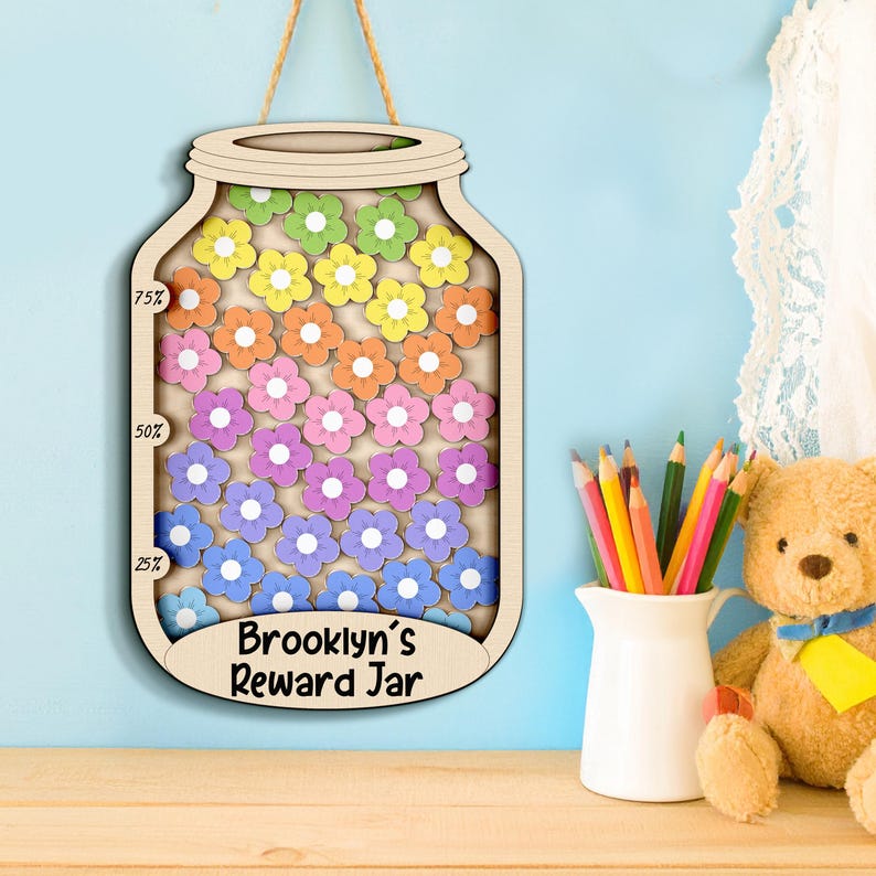Magnetic Reward Jar With Tokens,reward System for Kids Behavior,star ...