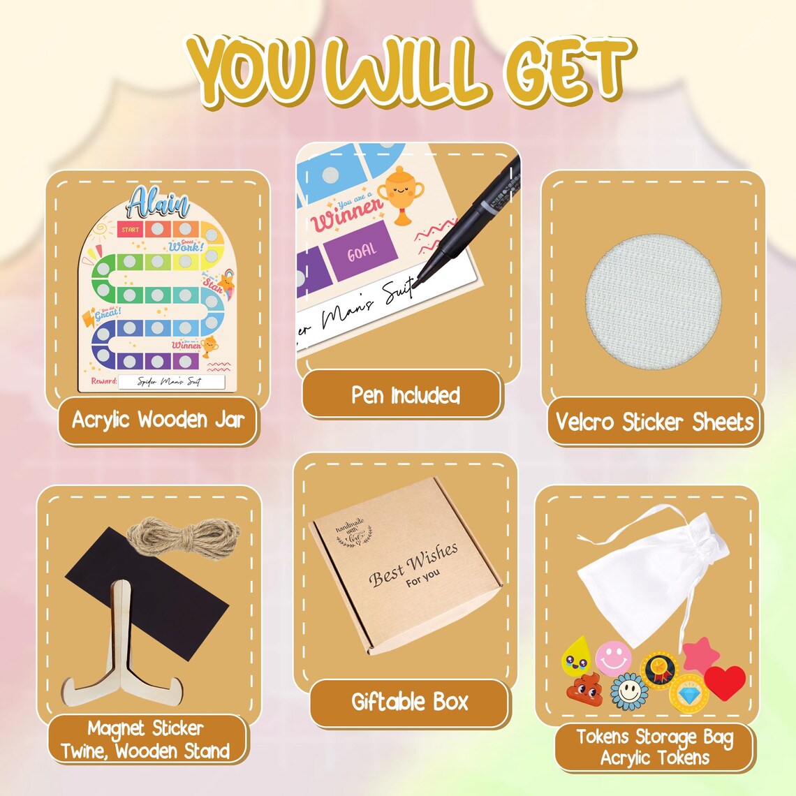 Magnetic Reward Chart for Kid,reward Jar With Tokens Classroom Teacher ...