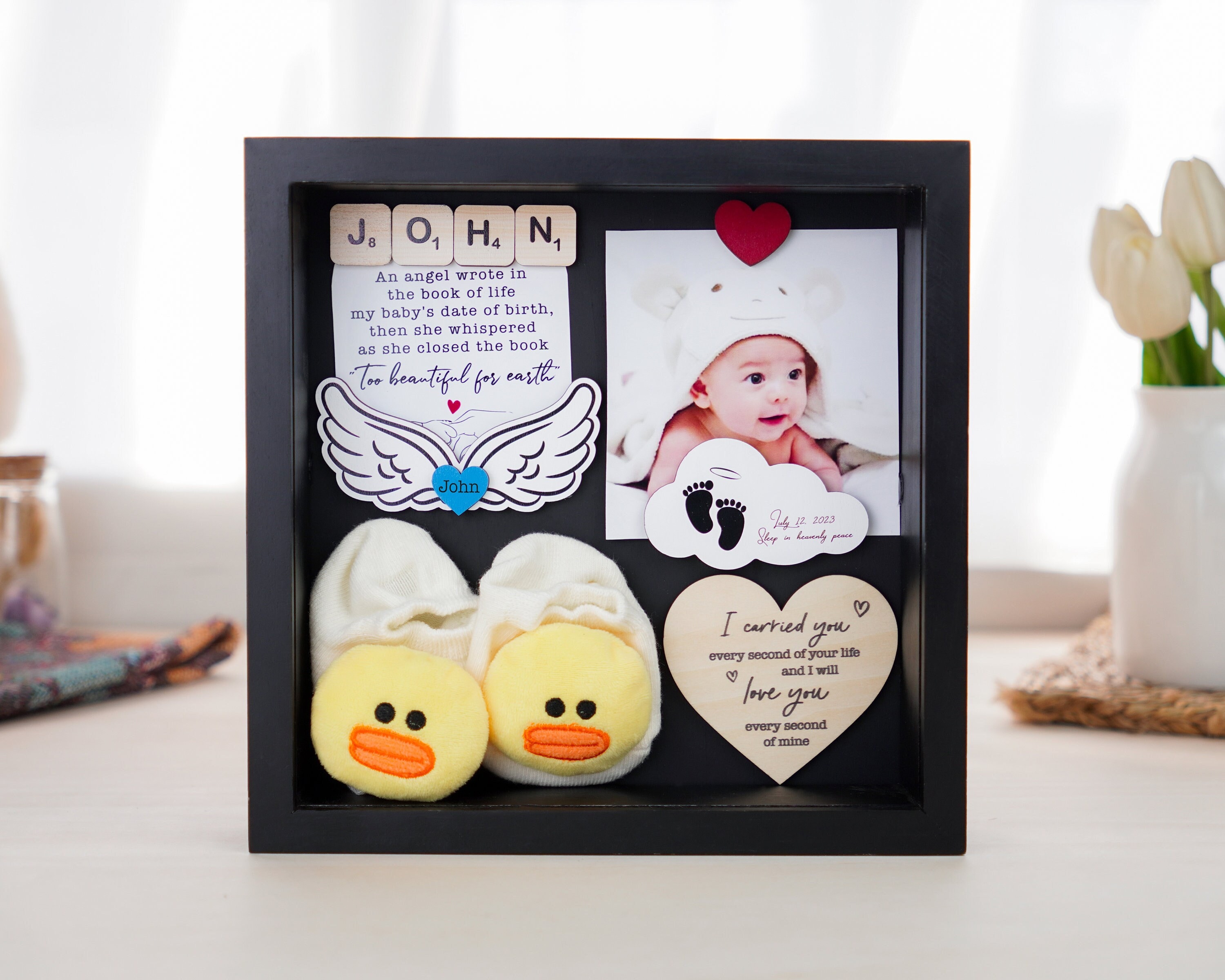 Shadow Box Grief Memorabilia Shadow Box, Infant Loss Baby Shadow Box, Baby Loss Keepsake ...