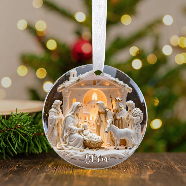 Personalized Nativity Christmas Ornament,nativity Scene Ornament ...
