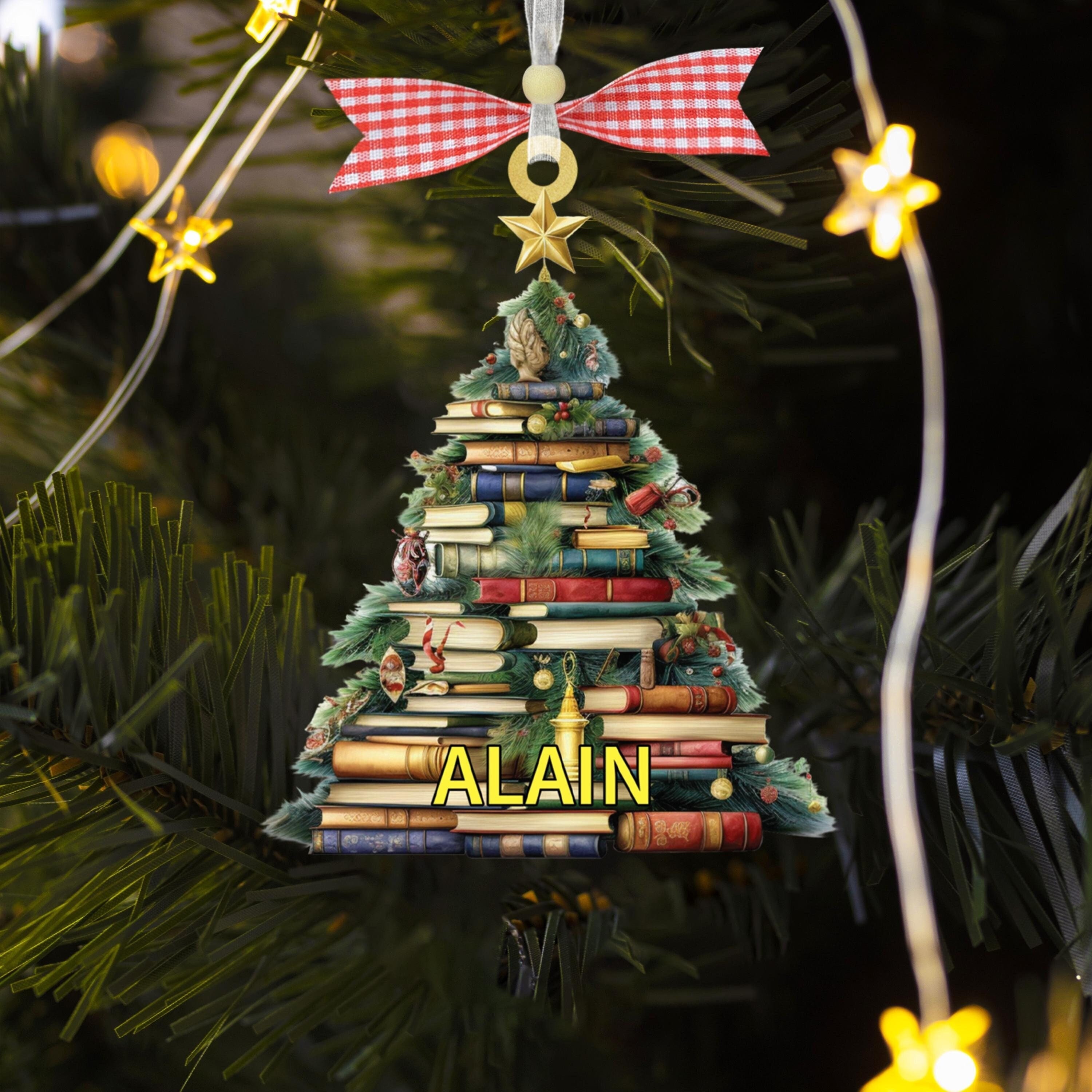 Decorazione Natalizia A Forma Di Libri - Addobbo Per Albero Di Natale, Amanti Della Lettura, Regalo Originale - Foto 4