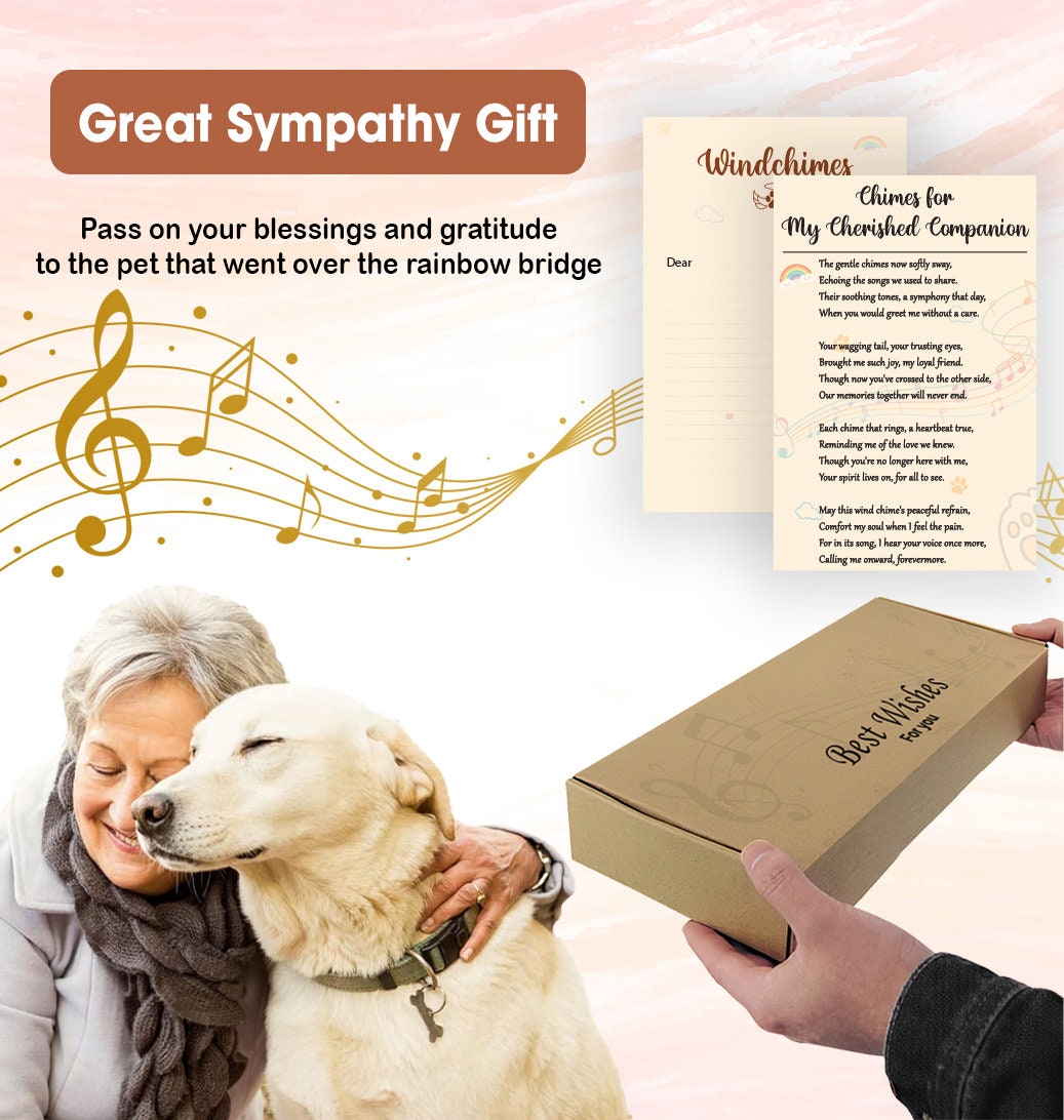 Campanelli Eolici Commemorativi Per La Perdita Del Cane – Regalo Di Simpatia Per Ricordare Un Amico A Quattro Zampe