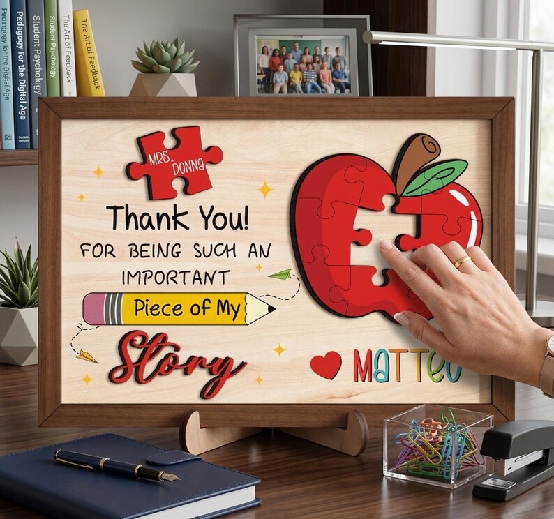 Thank You Teacher Gift, Personalized Teacher Puzzle Sign, Appreciation ...